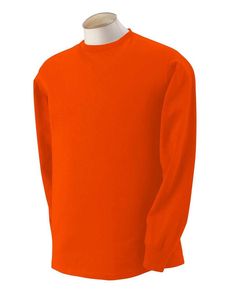 Adult 5 oz. HD Cotton™ Long-Sleeve T-Shirt - BURNT ORANGE - L | Fruit of the Loom Adult 5 oz. HD Cotton Long-Sleeve T-Shirt in Burnt Orange Size Large R Red Things, Green Neon, White Charcoal, Orange Fruit, Heather White, Performance Outfit, Fruit Of The Loom, The Loom, Green Orange