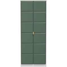 an open green door on a white background