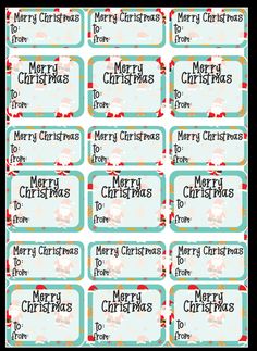 christmas gift tags with santa clause on them