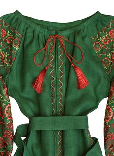 Zeeland Folk Dress, Traditional Green Fall Dresses, Bohemian Green Dress With Intricate Embroidery, Green Bohemian Dress With Intricate Embroidery, Festive Bohemian Dress With Embroidered Sleeves, Folk Style Long Sleeve Embroidered Peasant Dress, Long Sleeve Embroidered Folk Peasant Dress, Peasant Style Embroidered Dress For Festival, Peasant-style Embroidered Dress For Festival