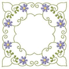 a square frame with purple flowers on it