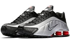 Nike Shox R4 Black Metallic Silver BV1111-008 Nike Shocks, Mens Nike Shox, Nike Shox For Women, Nike Shox R4, Sneak Attack, Nike Kicks, Nike Models, Baskets Nike, Popular Sneakers