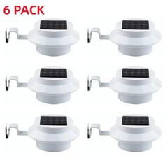 6 pack solar powered motion sensor security light for home and office use - white finish