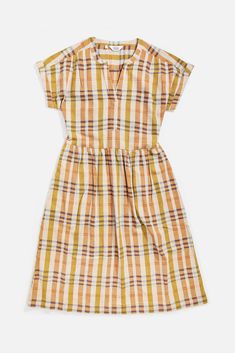 Ira Dress / Heceta Plaid Fall Plaid Dresses, Overalls And Sweater, The Ira, Easy Dress, Fashion Wishlist, Gathered Skirt, Women Outfits, Band Collar, Sewing Project