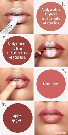 Create fuller, kissable lips with simple tricks this Valentine's Day! Makeup Bibir, Makeup Tips Lips, Huda Beauty Lipstick, Apply Lip Gloss, White Lips, Lip Contouring