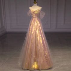 Fairy evening dress, modern party dress, off shoulder Unquie Prom Dresses, Whimsical Prom Dress Fairytale, Hispanic Prom Dresses, Pink Princess Dress Fairytale, Pink Fantasy Dress, Pink And Gold Dress, Gaun Abad Pertengahan, Off Shoulder Evening Dress, Prom Dress Inspiration