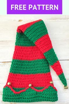 a crocheted christmas sweater with the words free pattern on it and an image of a