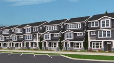 an artist's rendering of a row of townhouses