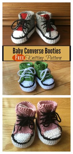 crocheted baby converse booties with free pattern and video instructions to make them