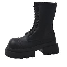 SPECIFICATIONSBrand Name: KukomboBoot Type: Motorcycle bootsShaft Material: PUOutsole Material: RUBBERUpper Material: PUHign-concerned Chemical: NoneOrigin: Mainland ChinaCN: ZhejiangSeason: WinterInsole Material: latexHeel Type: Square heelLining Material: PUBoot Height: Mid-CalfItem Type: BOOTSFashion Element: PlatformDepartment Name: ADULTToe Shape: round toeHeel Height: Med (3cm-5cm)With Platforms: YesStyle: Noveltyis_handmade: YesPattern Type: SolidModel Number: WQY-7-5-3Fit: Fits true to s Winter Grunge Ankle-high Martin Boots, Grunge Martin Boots With Chunky Platform And Round Toe, Edgy Wide Calf Mid-calf Boots With Round Toe, Edgy Mid-calf Boots With Wide Calf And Round Toe, Grunge Martin Boots With Platform And Round Toe, Grunge Style Martin Boots With Platform, Black Knee-high Martin Boots For Winter, Black Wide Calf Martin Boots For Winter, Grunge Platform Martin Boots For Winter