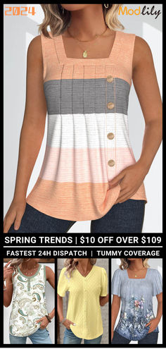 High quality colorful tops that are full of springtime flavor, shop Modlily's tops to kick off a great spring break! Nice Clothes For Men, Tops For Spring, Colorful Tops, Women Shirt Top, Womens Trendy Tops, 2024 Spring Summer, Trendy Tops For Women, Shop Tops, Trendy Swimwear