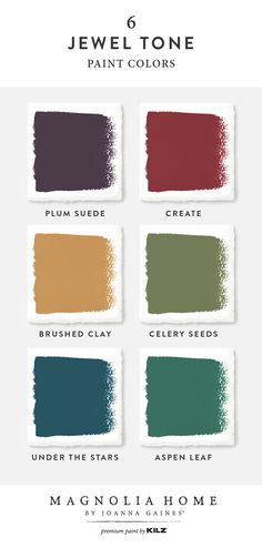 the color chart for jeweltone paint colors