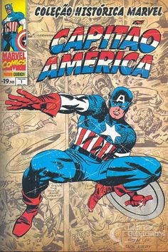 an old comic book with captain america on the cover