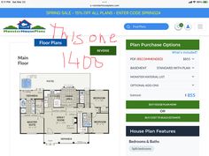 the floor plan for this home is shown on the website page, and it has an additional