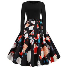 Season: Spring,Autumn,WinterSize: S, M, L, XL,2XLColor: Red,Black,WhiteNeckline: Round NeckSleeves:FullStyle: Holiday,CutePattern Type: PrintDress Length: Knee LengthOccasion: Street,PartyPackage Contents: 1* Dress, without Accessories Cultural Wear, Casual Party Dress, Prom Skirt, Asian Clothing, Jewelry Traditional, Long Sweaters For Women, Christmas Dress Women, Christmas Dresses, Mini Skirt Dress