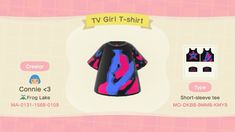 an animal crossing t - shirt is shown in this screenshot from the game's website