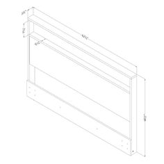 a drawing of the back side of a wall with measurements for the width and length