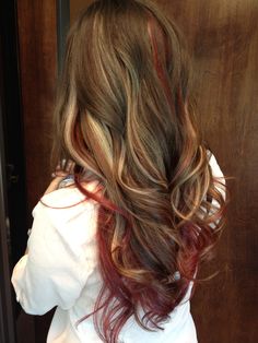 Funky Hair Colors, How To Have Style, Hair Color Underneath, Color Highlights, Red Brown Hair, Red Highlights, Long Hair Color, Blonde Hair With Highlights, Julianne Hough