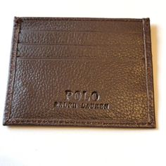 Authentic Polo Ralph Lauren Unisex Card Holder Wallet In Brown Leather. Features 6 Card Slots And A Center Pocket. This Card Case Is Unused. Cardholder Wallet, Leather Cardholder, Ralph Lauren Leather, Lauren Brown, Card Holder Wallet, Key Card Holder, Card Holder Leather, Card Case, Card Slots