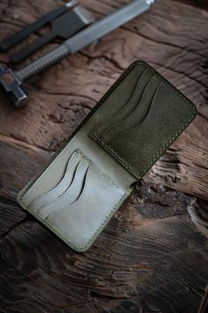 %100 Real Leather, %100 Handmade  We use traditional methods in all our products We use carefully selected leathers Artisan Trifold Wallet With Card Slots For Daily Use, Artisan Bifold Wallet For Daily Use, Handmade Green Leather Trifold Wallet, Front Pocket Wallet, Leather Card Case, Clip Wallet, Pocket Wallet, Slim Wallet, Money Clip Wallet