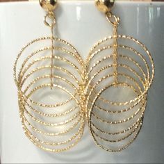 Super Delicate Matte Gold Tone Hoops. 2.5 Inches Long. Pierced.New Gold Loop Ear Rings, Loop Ear Rings, Hoops Earrings, Ear Rings, Pretty Earrings, Matte Gold, New Color, Floating, Gold Tones