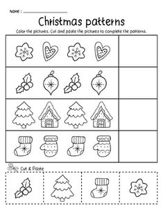 christmas pattern worksheet for kids