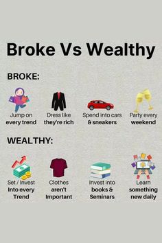 the words broke versus healthy are shown in this graphic above it is an image of different things