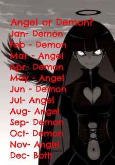 an angel or demon poster with the names of its characters