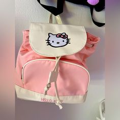 Cute Mini Backpack For My Rave Babes Or Could Also Be For Your Little Girl Super Cute And Espacious Cute Cat Design Backpack For Travel, Trendy Cat Design Backpack, Trendy Backpack With Cat Design For Daily Use, Trendy Cat Design Backpack For Daily Use, Casual Cat Design Backpack Bag, Casual Cat Design Backpack, Pink Backpack With Cat Design For Daily Use, Pink Cat Design Backpack For Daily Use, Trendy School Backpack With Cat Design