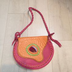 Find Maia Pink Orange Green Genuine Leather Shoulder Bag on eBay in the category Clothing, Shoes & Accessories>Women>Women's Bags & Handbags. Women's Bags, Pink Orange, Saddle Bags, Leather Shoulder Bag, Pink And Orange, Bags Handbags, Shoe Accessories, Genuine Leather, Shoes Accessories