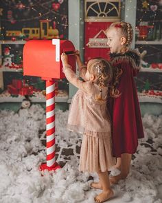 "Santa's letter box is a perfect addition to Christmas photo session. This prop is made of wood. Size: - height 41.5\" (105cm), - inscription in English languages. This prop is made to order. The production time is between 1-2 weeks. (All color differences result from different monitor settings)" Santa Letter Photo Shoot, North Pole Photo Shoot, Letter To Santa Photoshoot, Letters To Santa Photoshoot, Christmas Kids Photoshoot, Christmas Mini Session Ideas Indoor, Family Holiday Crafts, Santa Minis