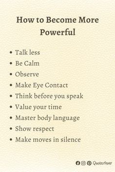 a poster with the words how to become more powerful