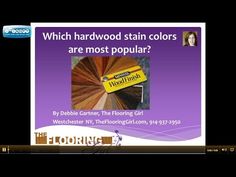 a screen shot of a web page with the words which hardwood stain colors are most popular?