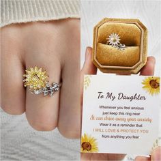 Pretty, classy, and comfortable, this anxiety release ring spins very smoothly and is built to console anyone with fidgeting urges. With a meaningful message card included. It makes for a perfect gift for oneself or anyone who may need it.💖 Anxiety Ring: when you feel anxious, it brings you a good mood. The anti-stress ring can be rotated very smoothly and go on for quite a while without making any noise, the anxiety rings for women can effectively help you release stress, relieve anxiety, and Ring Spinning, Rotating Ring, Women Friendship, Friendship Ring, Spinning Ring, Customizable Jewelry, Mother Daughter Gifts, Gift Sister, Fidget Rings