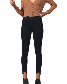 Abercrombie & Fitch High-Rise Super Skinny Ankle Jeans | Zappos.com Fitted Bottoms With Frayed Hem For Fall, High Rise Pants With Frayed Hem For Fall, Mid-rise Pants With Frayed Hem For Fall, Stretch Pants With Frayed Hem For Fall, Tight Jeans For Fall, Fitted Tapered Leg Bottoms With Frayed Hem, Fitted Bottoms With Frayed Hem And Tapered Leg, Fitted High-rise Pants With Frayed Hem, Fitted High Rise Pants With Frayed Hem