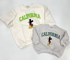 California Puff Print Mickey Sweatshirt Up Disney, Mickey Sweatshirt, Disney Items, Disneyland Trip, Puff Print, Disney California, French Terry Fabric, Buy One Get One, Kids Sweatshirt