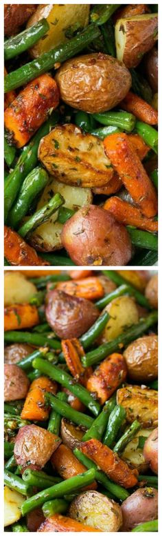 two pictures side by side showing different types of vegetables and the same type of food