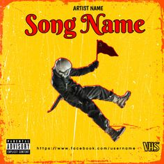 the cover art for song name, which features an image of a man holding a flag