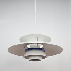 a large white light hanging from the ceiling