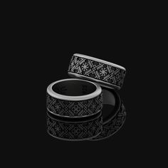 Silver Rotating Kolovrat Slavic Symbol Wedding Band Ring: Embrace Ancestral Wisdom Celebrate your union with the Silver Rotating Kolovrat Slavic Symbol Wedding Band Ring, a piece that beautifully encapsulates the rich heritage and profound symbolism of Slavic culture. This exquisite ring features the Kolovrat, an ancient Slavic symbol of the sun, representing life, energy, and the eternal cycle of nature. Ideal for those who cherish their Slavic roots or are fascinated by pagan traditions, this Symbolic Black Jewelry For Wedding, Symbolic Black Wedding Jewelry, Traditional Black Wedding Rings, Slavic Traditions, Slavic Culture, Jewelry Details, Symbolic Jewelry, The Mystic, Ancient Symbols