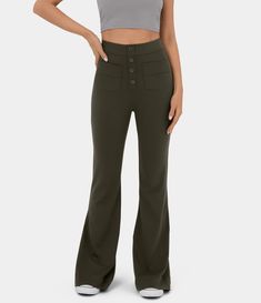 High Waisted Button Multiple Pockets Flare Casual Pants Sweatpants Straight Leg, Wide Leg Work Pants, Brown Cotton Pants, High Waisted Palazzo Pants, Flowy Wide Leg Pants, Wide Leg Yoga Pants, Side Zip Pants, Quick Dry Pants, Pants Pocket