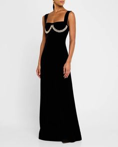 Giambattista Valli Crystal Bustier Sleeveless Velvet Maxi Dress | Neiman Marcus Fashion Magazine Photos, Filthy Rich, Velvet Maxi, Velvet Maxi Dress, Giambattista Valli, Fancy Outfits, Long Dresses, Velvet Dress, Top Designers