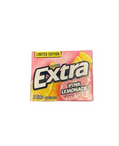 an exta drink with lemonade on the front and oranges in the back