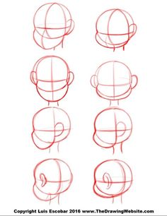 how to draw cartoon faces step by step