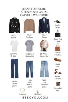 30 Best Classy + Cool Loafers Outfit Ideas (2024) - Be So You How To Wear Jeans To Work, Business Casual Capsule Wardrobe, Jeans For Work, Business Casual Capsule, Casual Capsule Wardrobe, Work Capsule