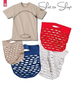 four pairs of short sleeves with holes on the front and back, all in different colors