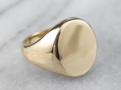 14k Gold Signet Ring, Signet Ring Gold, Oval Rings, Easy Gifts, Hand Engraving