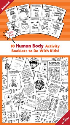 the book cover for 10 human body activity booklets to do with kids