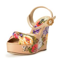 Dolce & Gabbana Women's Floral Multi-Color Leather Wedges Sandals Shoes Product Details Retail Value: $1150.00 This Is Authentic Dolce & Gabbana Women's Floral Multi-Color Leather Wedges Sandals Shoes Sku: Shoes-6568addd&Gbox Country/Region Of Manufacture Italy Material: Leather Heel In Inches: 5.15" Platform:1.5" Luxury Spring Wedge Sandals With Heel Strap, Designer Multicolor Sandals, Luxury Multicolor Sandals For Spring, Luxury Multicolor Heels For Summer, Luxury Multicolor Summer Heels, Luxury Multicolor Sandals For Formal Occasions, Luxury Multicolor Formal Sandals, Designer Multicolor Formal Sandals, Designer Formal Multicolor Sandals