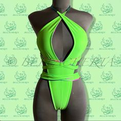 Reversible Double-sided Sexy One-piece Plunging Neck Halter Backless O – Bellacherta Halter Swimsuit, Plunging Neck, Swimsuits Halter, One Color, Inside Out, Double Sided, One Piece, Green, Color